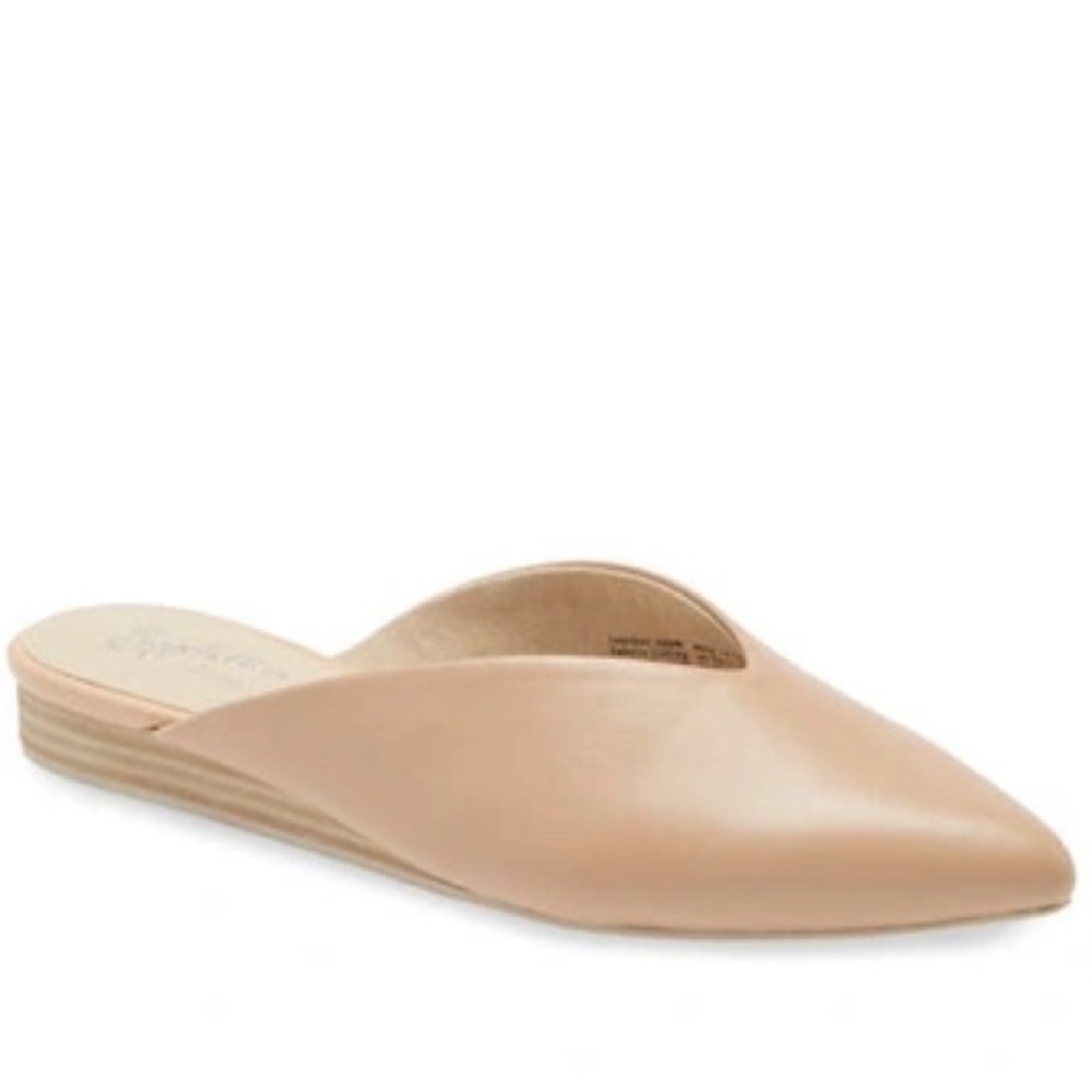 Seychelles Quintessential Pointed Toe Mule Flats Beige Natural Tan Leather 7.5